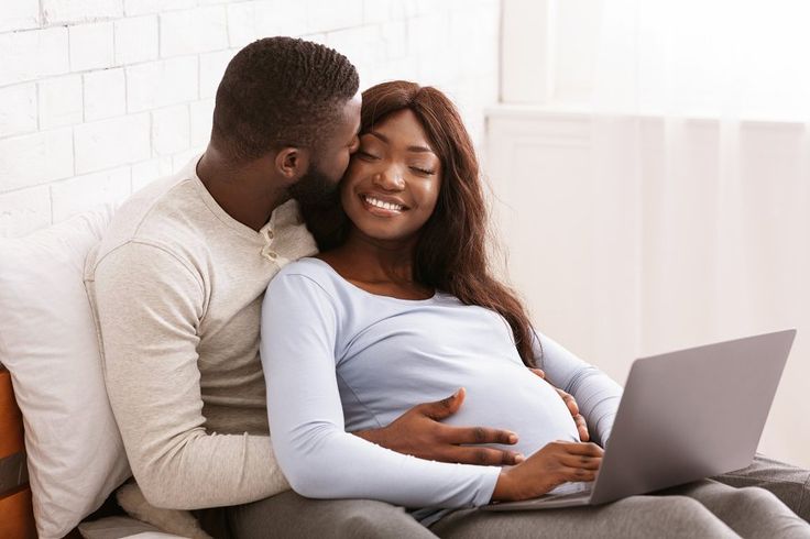 Couple preparing birth plan